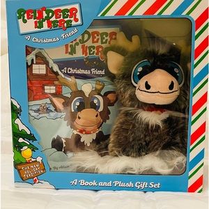 New in box Reindeer in here Christmas friend book and plush gift set.